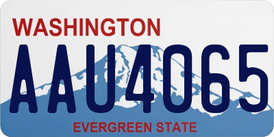 WA license plate AAU4065