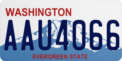WA license plate AAU4066