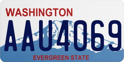 WA license plate AAU4069