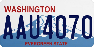 WA license plate AAU4070