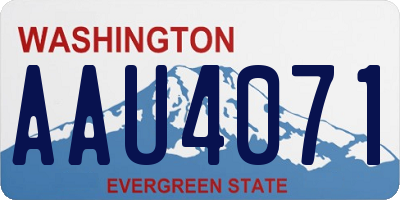 WA license plate AAU4071