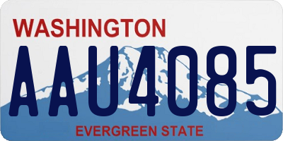 WA license plate AAU4085