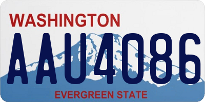 WA license plate AAU4086
