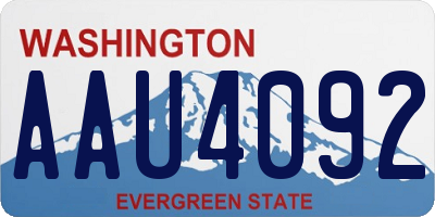 WA license plate AAU4092