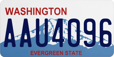 WA license plate AAU4096