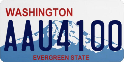 WA license plate AAU4100