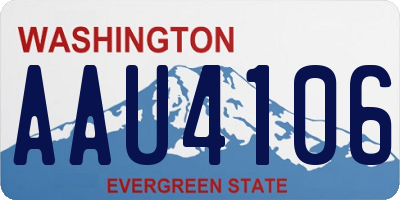 WA license plate AAU4106