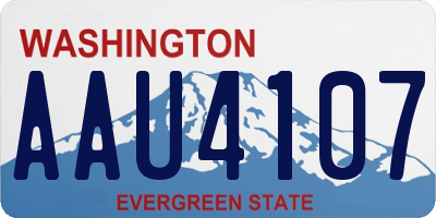 WA license plate AAU4107