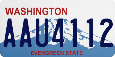 WA license plate AAU4112