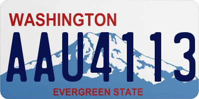 WA license plate AAU4113