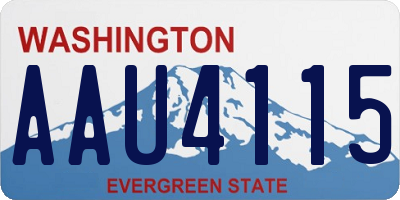 WA license plate AAU4115