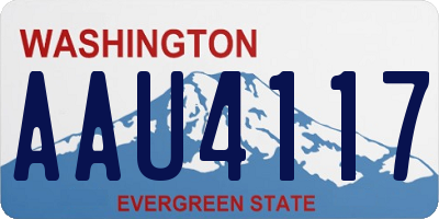 WA license plate AAU4117