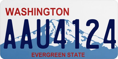 WA license plate AAU4124