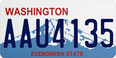 WA license plate AAU4135