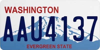 WA license plate AAU4137