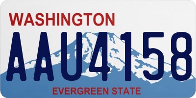 WA license plate AAU4158