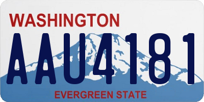 WA license plate AAU4181