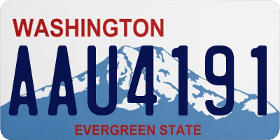 WA license plate AAU4191