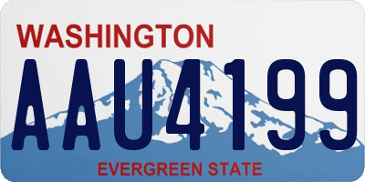 WA license plate AAU4199
