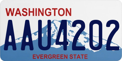 WA license plate AAU4202