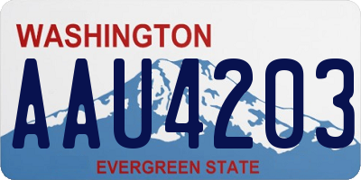 WA license plate AAU4203