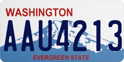 WA license plate AAU4213