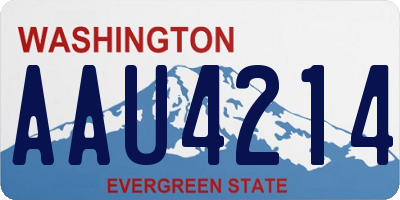 WA license plate AAU4214