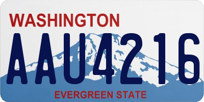 WA license plate AAU4216
