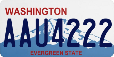 WA license plate AAU4222