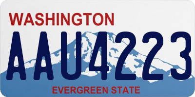 WA license plate AAU4223