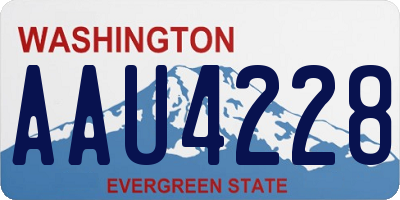 WA license plate AAU4228