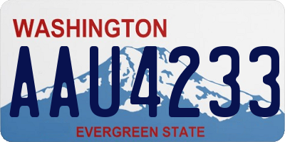 WA license plate AAU4233