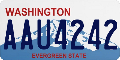 WA license plate AAU4242