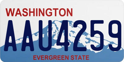 WA license plate AAU4259