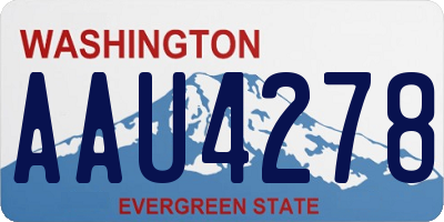 WA license plate AAU4278