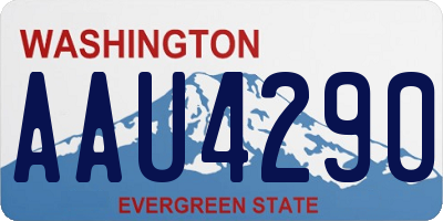 WA license plate AAU4290