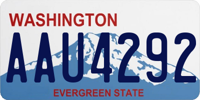 WA license plate AAU4292