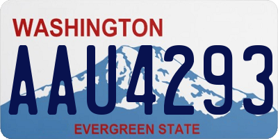 WA license plate AAU4293
