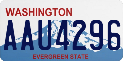 WA license plate AAU4296