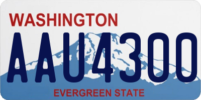WA license plate AAU4300