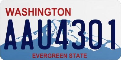 WA license plate AAU4301