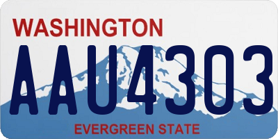 WA license plate AAU4303