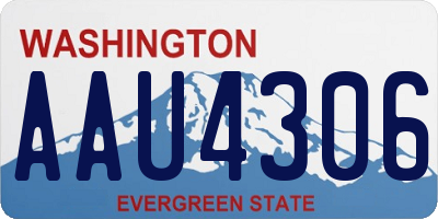 WA license plate AAU4306