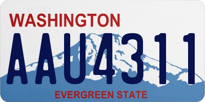 WA license plate AAU4311