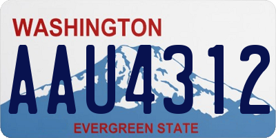 WA license plate AAU4312