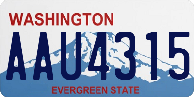 WA license plate AAU4315