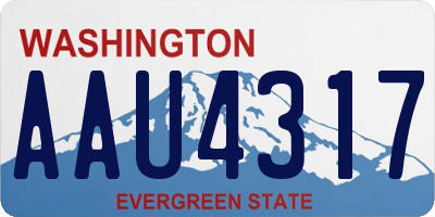 WA license plate AAU4317