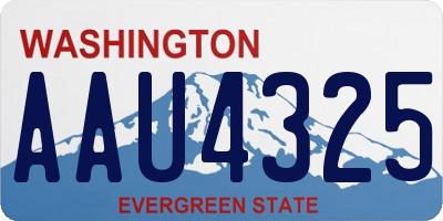 WA license plate AAU4325