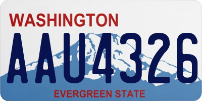 WA license plate AAU4326