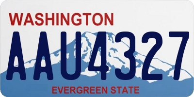 WA license plate AAU4327